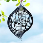 Personalized Wind Spinner Sublimation Hummingbird Custom Name Flowers Metal Art Laser Cut Design 3D Decor for Garden Yard Outdoor Indoor Lawn Patio Porch Birds Lover Presents (Cute Cow) by Handmadetneonsign
