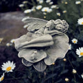 Garden Fairy Statue,Garden Sleeping Angel on Lotus Leaf with Bird Feeder Feature Outdoor Decor Sculptures Figurine Gardening Lawn by HvFun