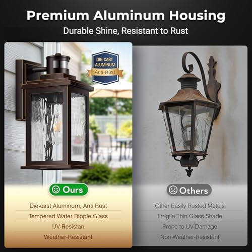 VIANIS Motion Sensor Outside Light for House, Aluminum Porch Lights Outdoor - Image 7