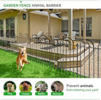 10 Panels Garden Fence, 42in(H)×21.6ft(L) Tall No Dig Fence Animal Barrier, Heavy Duty Metal Tube Decorative Garden Edging Border, Ground Defense Temporary Fencing for Outdoor Yard, Black - Image 4