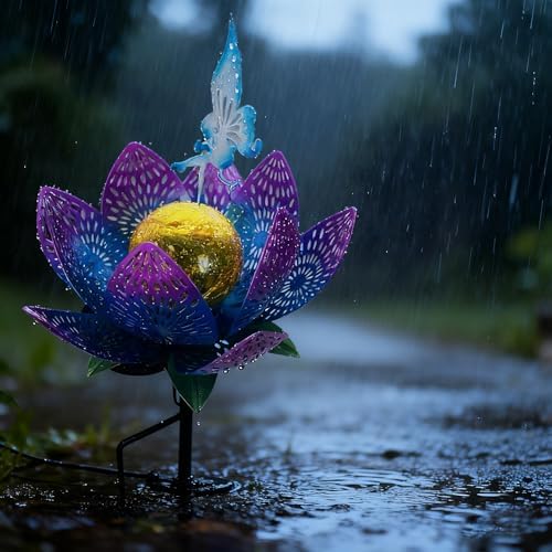 6 Pack Solar Lights (Flower & Animal Solar Light Blue) - Image 3