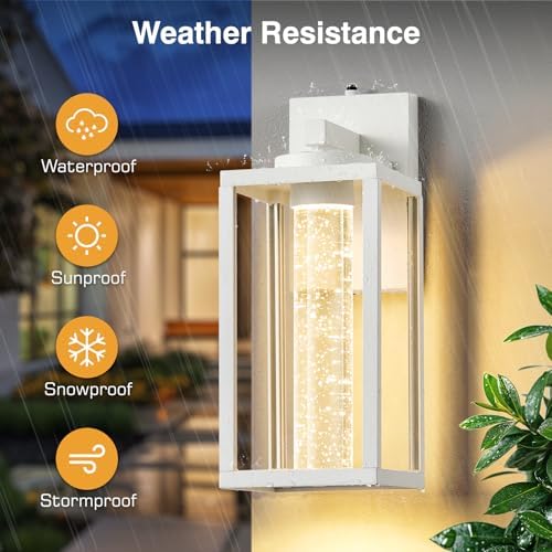 VIANIS White Outdoor Wall Lights, Large Exterior House Lighting Fixtures - Image 6