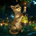 HONGLAND Cat Outdoor Statues Garden Decor, Cat Figurines Solar Lantern Lights, Birthday Gifts for Mom, Front Patio Balcony Yard Art Lawn Ornaments Porch Outdoor Decorations by HONGLAND