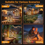 Solar Lantern Outdoor Waterproof Mexican Talavera Ceramic Tiles Spanish Maiolica Colorful Decorative Garden Decor LED Hanging Solar Lights Tabletop Lamp Gifts for Women Mom Outside Yard Patio Porch - Image 6