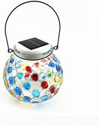 yuans Solar Table Light, Solar Mosaic Lights Color Changing Solar Glass Ball Garden Lights Waterproof Solar Night Lights Table Lamps (White Light, 2 Pack) - Image 4