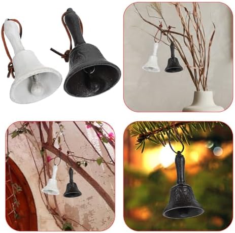 2pcs Cast Bell Iron Hand Bell Xmas Handheld Signal Ornament - Image 5