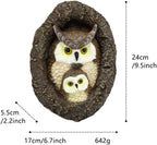 Resin Owl Mom and Baby Tree Hugger, Realistic Tree Trunk Decor Outdoor, Whimsical Cute Bird Garden Art Statue, Handmade Weather-Resistant Yard Animal Sculpture - Image 4