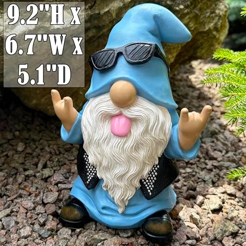 Mood Lab Garden Gnome - Rocker Gnome Statue - 9.25 Inch Tall Lawn Figurine - for Outdoor or House Decor - Funny Yard and Patio Decoration - Image 3