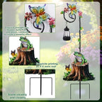 Solar Frog Lantern Garden Stake 31.5in Metal Night Light Outdoor Art - Image 6
