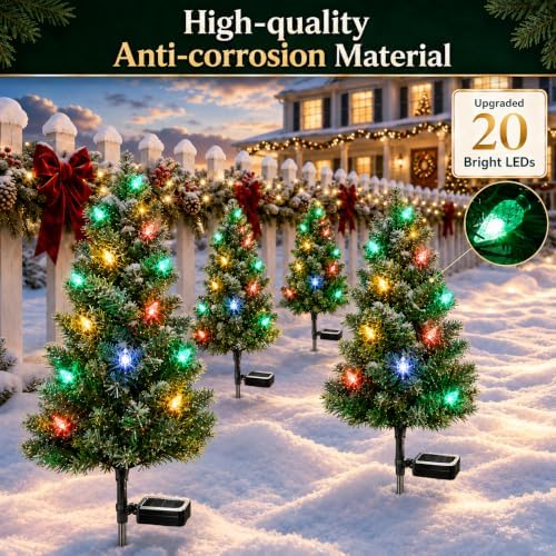 Solar Christmas Tree Lights Decorations-Waterproof XS Pathway Lights,4 Pack - Image 2