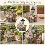 Solar Power Cow Outdoor Statue with Planter & Solar Lantern - Image 4