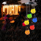 Hummingbird Solar Wind Chimes for Outside - Color Changing LED Outdoor Solar Lights Waterproof Windchimes, Home Garden Patio Yard Porch Decoration (Pumpkin) - Image 5