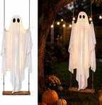 4.9FT Large Pre-Assembled Hanging Swing Ghost Halloween Decorations Outdoor by Muhubaih