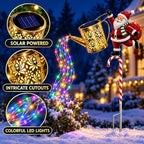 Solar Santa Watering Can Light, Christmas Garden Stake with Colorful LEDs - Image 2