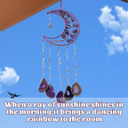 Amethyst Crystal Suncatcher Moon Hanging Sun Catchers Wall Decor - Image 6