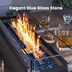 Ciays 28 Inch Table Top Propane Fire Pit, 50,000 BTU Tabletop Firepit with Glass Wind Guard & Glass Beads, Portable Outdoor Portable Fireplace for Patio and Camping - Image 4