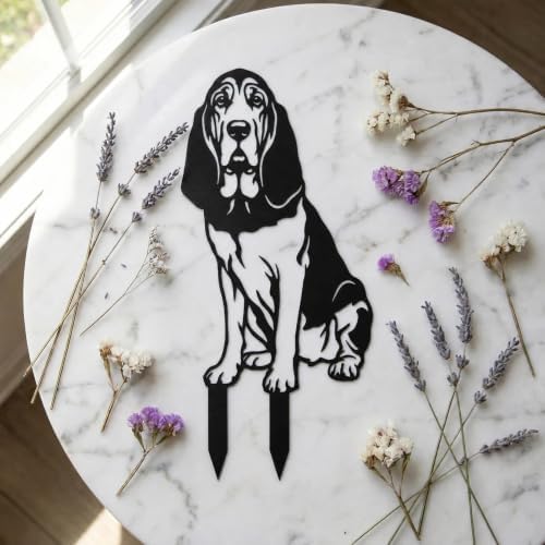 Dog Metal Garden Stake - Weatherproof Dog Silhouette Yard Art, Decorative Outdoor Sign for Lawn & Patio, Heartfelt Gift for Bloodhound Lovers(Stand,14") - Image 4