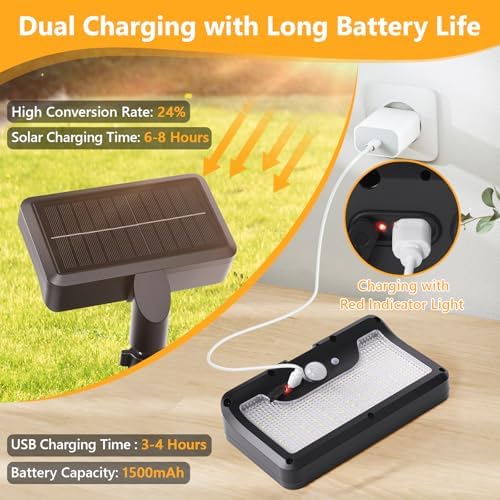 Clip On Solar Motion Lights Outdoor,360°Rotatable Fence Lights(4Pack,3000K) - Image 4