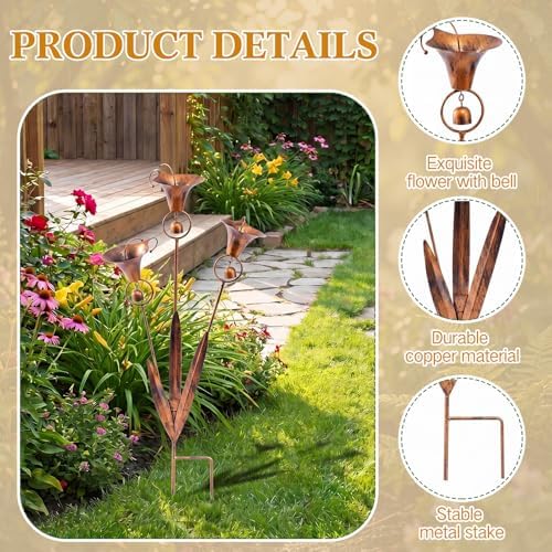 24 in Calla Lily Copper Flamed Garden Stake - Image 3
