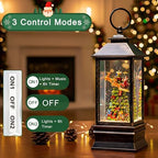 10.4" Christmas Snow Globe Flying Santa Around The Tree Water Lantern, Battery Operated or USB Powered Musical Lighted Holiday Decoration for Tabletop Display for Family and Friends - Image 4
