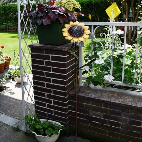 Sunflower Garden Stakes Decor Outdoor Spring Metal Flower Yard Stakes Sign - Image 4