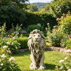 Garden Outdoor Statues Lion Statue – 20Inch Garden Decor Statue Antique Lion Stone with Long Hair Outdoor Indoor Figurine Gift Decoration for Home Décor Patio Yard 20 * 9.5 * 19.5 inch - Image 2