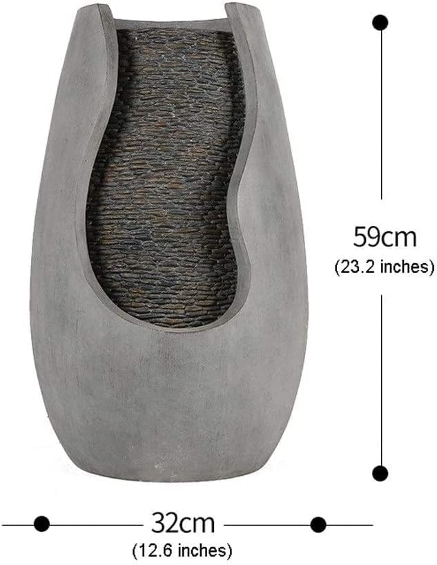 Tabletop Water Fountain Creative Tabletop Fountain Geometric Fountain Resin Water Fountain for Indoor Outdoor Garden Terrace Waterfall Fountain Gift Tabletop Fountain(A) - Image 2