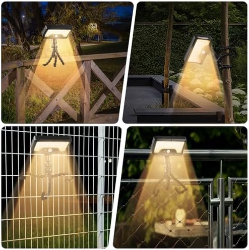 Solar Motion Lights Outdoor with Flexible Octopus Tripod (2 Pack, 3000K) - Image 2