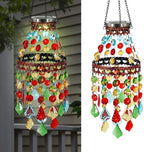 Hanging Solar Lantern Outdoor Chandelier,2 Tier Acrylic Crystal Wind Chimes by HokfirmHomeDecorGarden