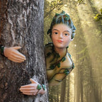 Vine Fairy Tree Hugger Garden Peeker, Whimsical Tree Sculpture, Resin Yard Art Tree Faces Decor Outdoor Garden Decorations Gift for Fairytale Lovers by JARPSIRY
