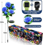 Solar Flower Lights Outdoor - Upgraded New Material Two Modes Realistic LED Solar Powered Waterproof Lights with 5 Roses, Solar Decorative Stake Lights for Garden (Multicolor, 4 Pack) - Image 2