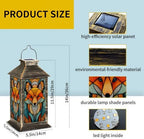 Solar Lantern Symmetrical Mid Century Fox Outdoor Waterproof Garden Hanging Lantern Solar Powered Lighting Outside Solar Light for Patio Yard Camping, Gifts for Women Mom - Image 2