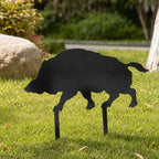 Black Metal Silhouette Garden Stake for Yard Warning Decor - Image 5