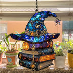 Witch Hat and Magical Books Acrylic Suncatcher - Image 4