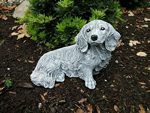 Outdoor Garden Dachshund Dog Statue Concrete Dachshund Dog Figurine Detailed Puppy Sculpture - Image 2