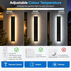 Modern Outdoor Wall Lights - 2pack 59inch Dimmable Black Exterior Light Fixtures Wall, Porch Lights Outdoor Wall Sconce, Patio Long Strip Wall Light Fixtur Outside for Garage, House(4.72 Inch Wide) - Image 4