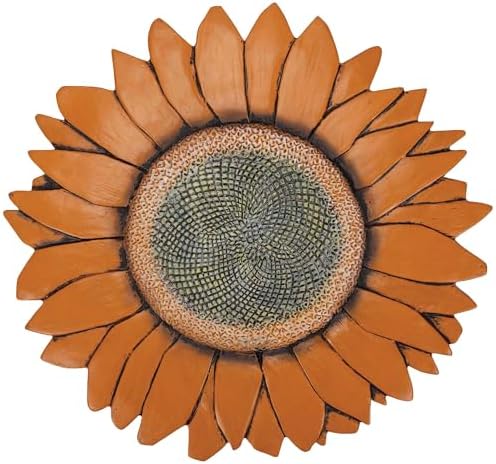 Magnolia Garden 12-Inch Sculpted Sunflower Decorative Stepping Stone – 3D Floral Resin Garden Walkway Tile – Vibrant Amber Flower Outdoor Accent by DicksonsGifts