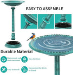 AISITIN 28 Inch Bird Bath with 3.5W Solar Fountain for Outside, Green - Image 4