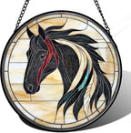 9.84 Inch Horse Stained Glass Window Hanging Sun Catcher for Door Garden Home Horse Decor Suncatcher Father's Day Mother's Day Birthday Gifts for Women Men Mom Nana by Unknown