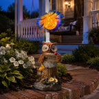 COWOS Solar Powered Owl Garden Statue with Glowing Flower Light, Hand-Painted Resin Figurine for Outdoor Patio, Yard, Lawn Decor, Gift for Nature Lovers - Image 5