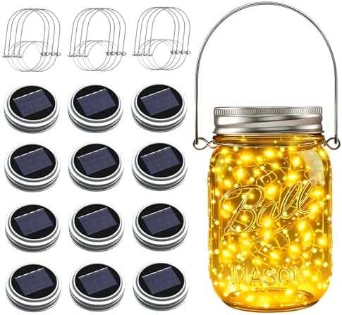 Mason Jar Solar Lights for Outside, 12 Pack 30 LED Fairy Lights(NO Jars) by ZNYCYE