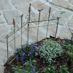 Vintage Metal Garden Fences 25.6" W x 23.2" H Rustic Distressed Green Decorative Fence Cast Iron Garden Edging Landscape Border Yard Stake Tall Picket Fence Outdoor Flower Bed Lawn Panels - Image 4
