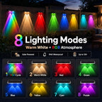 AUDLES Solar Fence Lights Outdoor Waterproof LED, 8 Modes Warm & RGB 6 Color Changing Solar Powered Flood Wall Lights, Solar Light for Step, Pathway, Garden, Deck, Stairs Decor- 12 Pack - Image 2