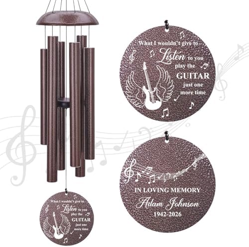 Personalized Guitar Memorial Wind Chimes Musical Theme by ExtrabilyOfficial