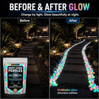 Glow in the Dark Rocks for Garden Decor, Luminous Pebbles for Aquarium Fish Tank, Outdoor Walkway, Patio, Planter and Yard Decoration (Multicolor 600PCS) - Image 3