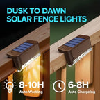 JJX Solar Lights Outdoor 20 Pack, Solar Fence Lights Deck Light for Patio Outdoor Decor, Fence Light Solar Powered for Stairs, Step, Railing and Yard (Warm White) - Image 3