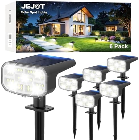 JEJOT Solar Spot Lights Outdoor Waterproof, Solar Spotlights, 6 Pack by JEJOT