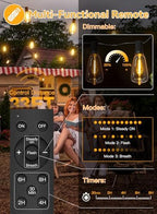 Ollny 50+2 LEDs ST38 Solar String Lights, 100 FT 3 Modes Timing Dimmable - Image 3