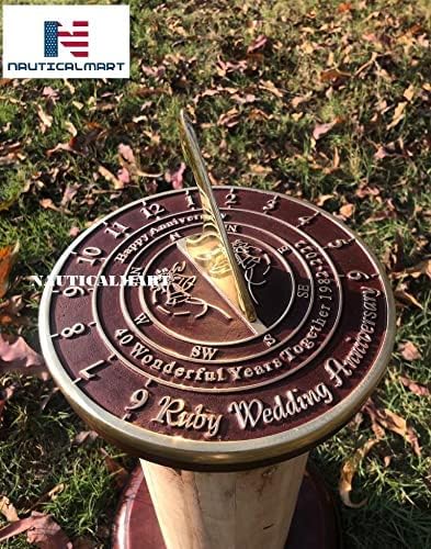 NauticalMart Ruby Wedding Anniversary Sundial Gift - Image 5