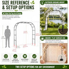 SUNLPH Thickness Metal Garden Arch Trellis for Climbing Plants, Rustproof, Black, 4.6x8.2 or 7.2x6.9 Ft, Wedding Arbor Archway for Bridal Party Flower Decoration - Image 5